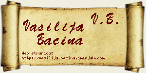 Vasilija Baćina vizit kartica
